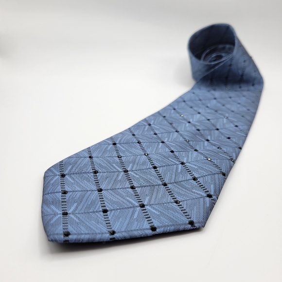 Eterno Italy Other - ETERNO ITALY 100% Microfiber Blue and Black Tie w/ Hand Placed Rhinestones